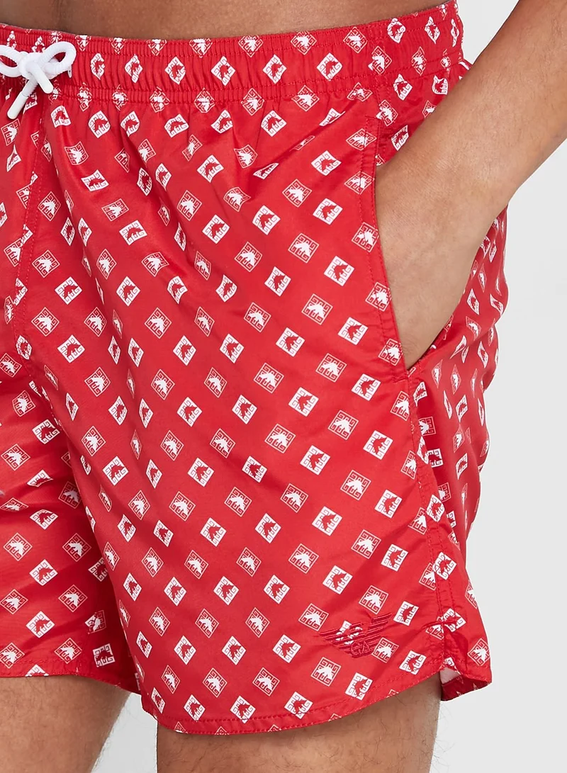 EMPORIO ARMANI Geo Print Swim Shorts