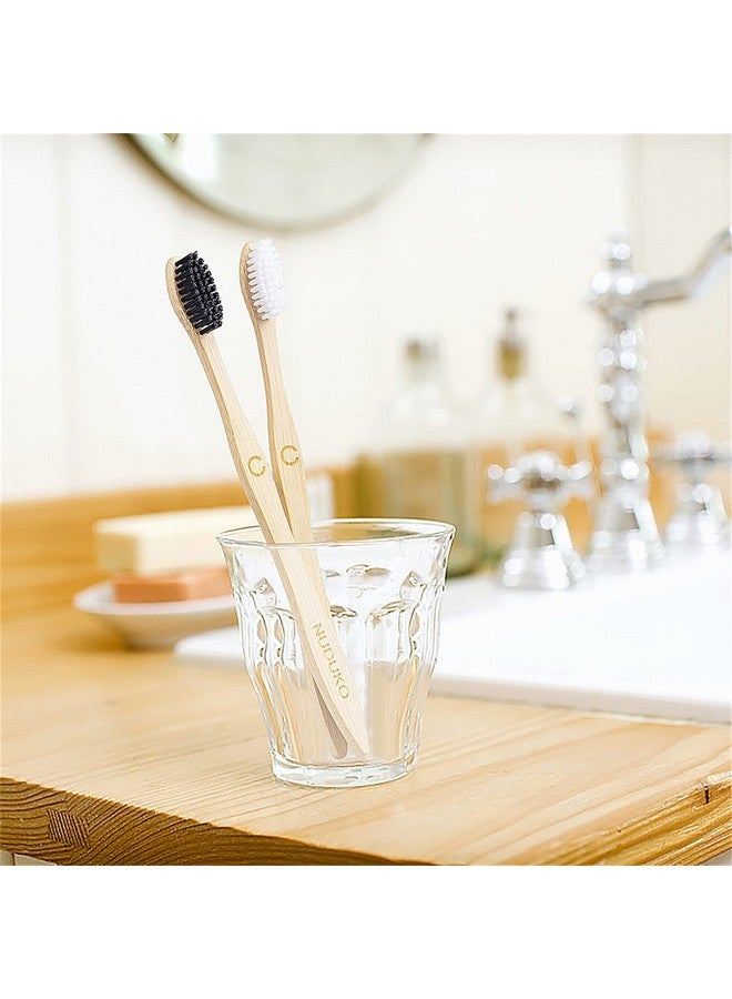 NUDUKO Biodegradable Bamboo Toothbrushes, 10 Piece BPA Free Soft Bristles Toothbrushes, Natural, Eco-Friendly, Green and Compostable - Image 4