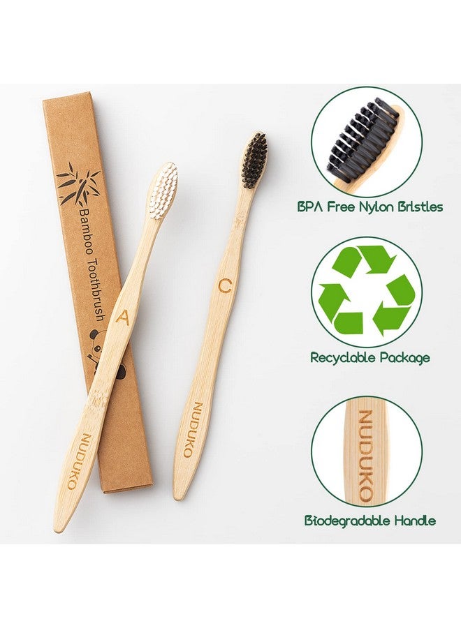 NUDUKO Biodegradable Bamboo Toothbrushes, 10 Piece BPA Free Soft Bristles Toothbrushes, Natural, Eco-Friendly, Green and Compostable - Image 2