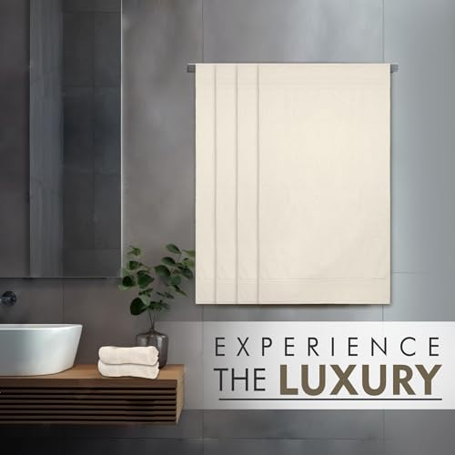 Ambra Linens 500 GSM Highly Absorbent Towel 100% Cotton, Soft and Plush, All Seasons Use, Large, Everyday Use, Durable (4 Pcs - Bath Towels, Cream) - Image 4