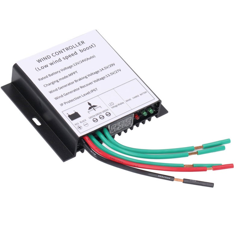 MPPT Wind Turbine Controller 12V 24V Aluminum Alloy - IP67 Waterproof Design - Automatic Battery Matching for Low Wind Speed Charging - Image 4