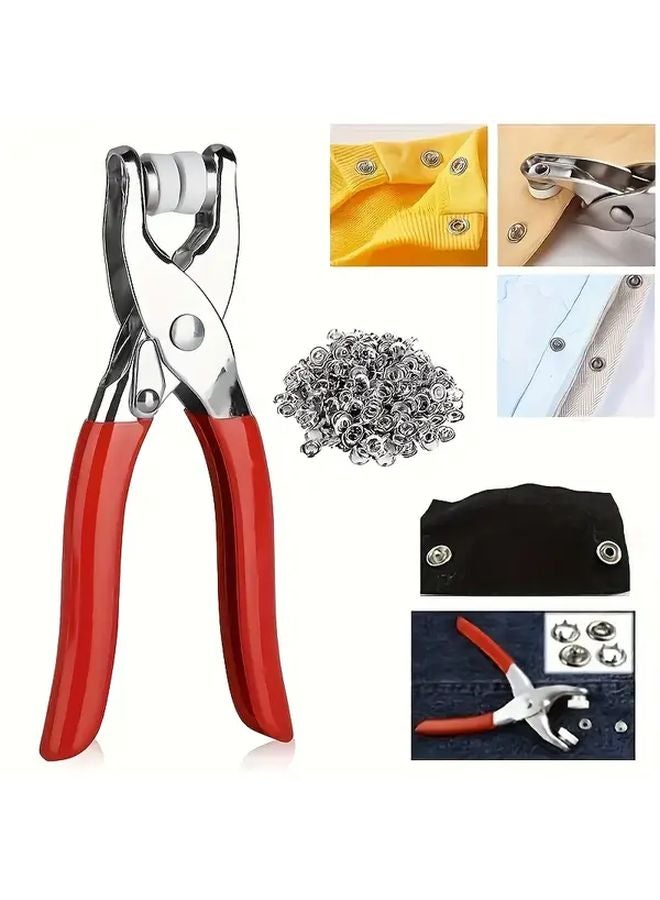 200 أزرار أداة تثبيت القفل الملابس مع كماشة للحرف الخياطة - Image 2