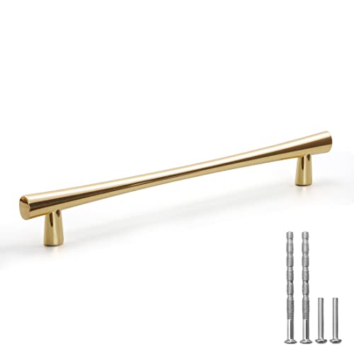 YAGU 10 Pack Bright Gold Cabinet Handles 75 Inch Hole Center Polished Brass Kitchen Drawer Pulls Zinc Alloy Furniture Hardware for Bathroom Cupboard Dresser Wardrobe - Image 1