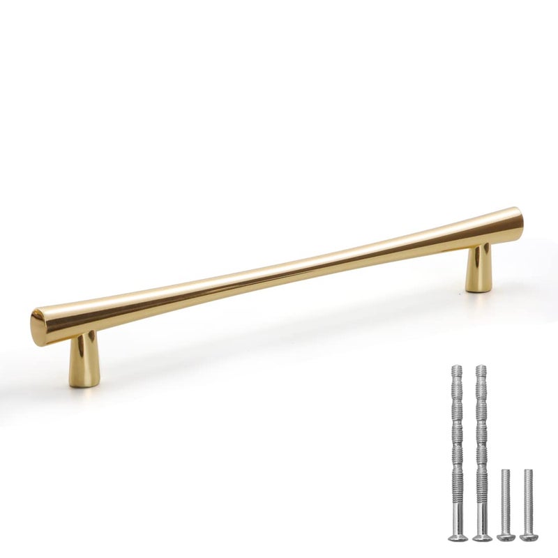 YAGU 10 Pack Bright Gold Cabinet Handles 75 Inch Hole Center Polished Brass Kitchen Drawer Pulls Zinc Alloy Furniture Hardware for Bathroom Cupboard Dresser Wardrobe - Image 2