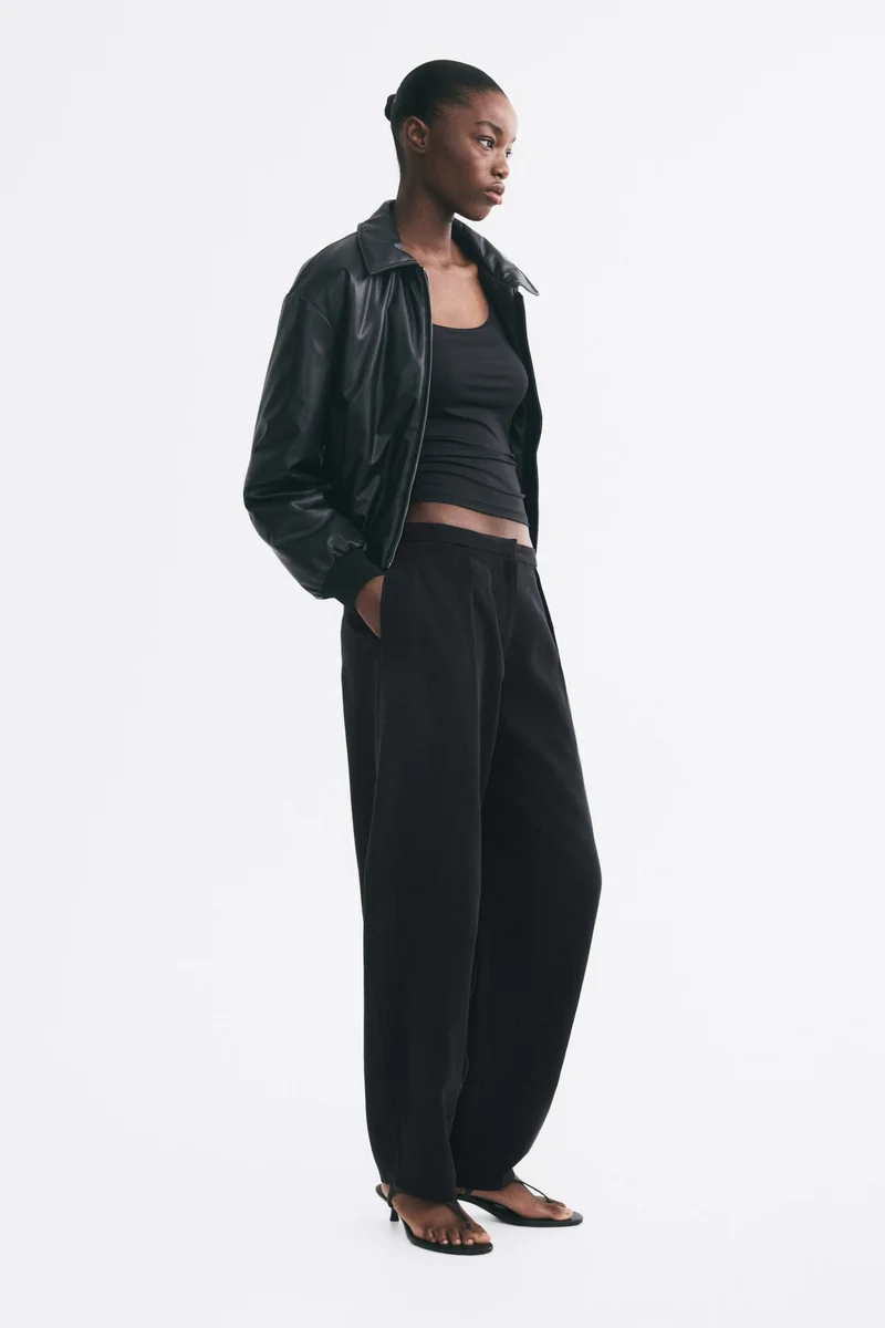 H&M Viscose-blend barrel trousers
