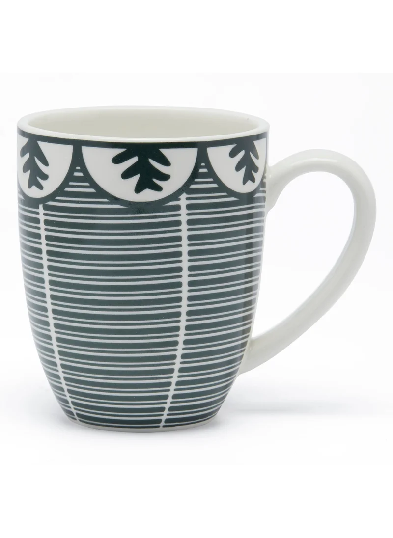 سيمبلي كيتشن Floral Mm Reverse Ribbed Fern Ceramic Mug
