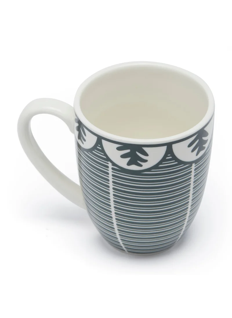 سيمبلي كيتشن Floral Mm Reverse Ribbed Fern Ceramic Mug