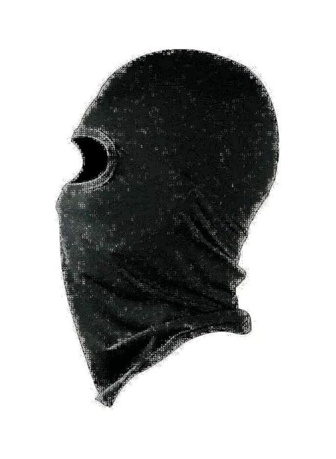 Unisex Thermal Synthetic Silk Ultra Thin Ski Cs Face Mask Hood Helmet Protection Balaclava Hat Headwear GHG-0581- Black- Stretch - One Size