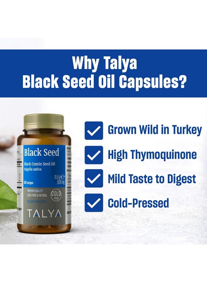 TALYA Black Seed Oil Softgel with High Thymoquinone - Immune Support - Digestive Health - Brain Function - Joint Mobility - Cold-Pressed from Non-GMO Turkish Black Cumin Nigella Sativa Seeds - Image 2
