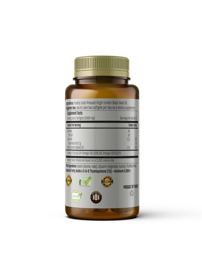 TALYA Black Seed Oil Softgel with High Thymoquinone - Immune Support - Digestive Health - Brain Function - Joint Mobility - Cold-Pressed from Non-GMO Turkish Black Cumin Nigella Sativa Seeds - Image 3