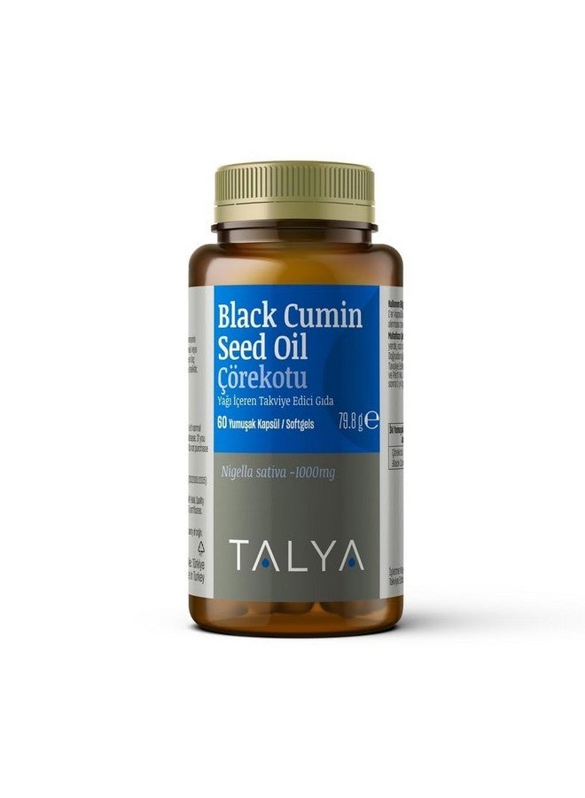 TALYA Black Seed Oil Softgel with High Thymoquinone - Immune Support - Digestive Health - Brain Function - Joint Mobility - Cold-Pressed from Non-GMO Turkish Black Cumin Nigella Sativa Seeds - Image 1