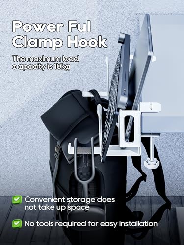 NODOCA 2-Slot Laptop Storage for Desk, Vertical Laptop Stand for Desk, MacBook Vertical Stand, with Headphone Holder, Desk Side Storage for MacBook/Surface/Samsung/HP/Dell[L, White] - Image 3