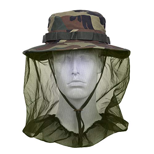 Rothco Boonie Hat with Mosquito Netting, Woodland Camo, 7.5 - Image 1