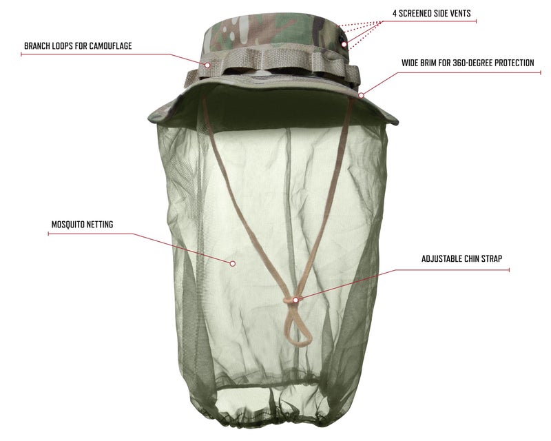 Rothco Boonie Hat with Mosquito Netting, Woodland Camo, 7.5 - Image 3