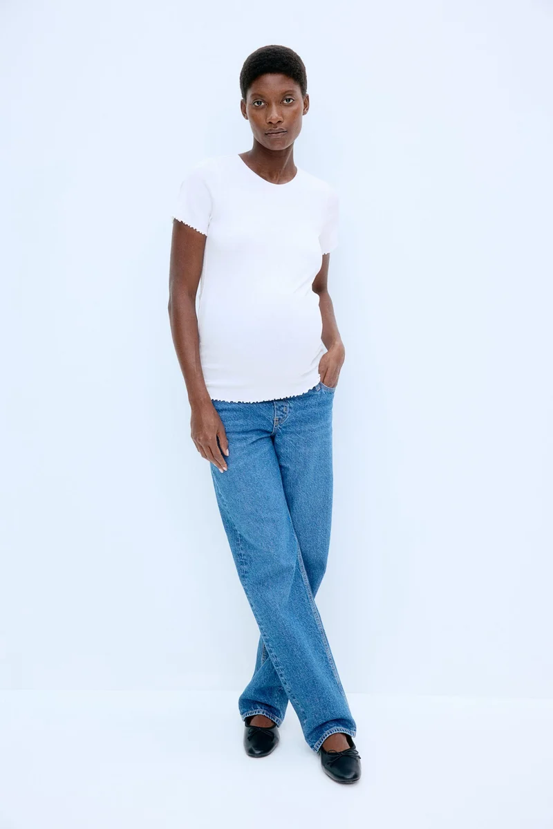 H&M MAMA 2-pack ribbed cotton tops