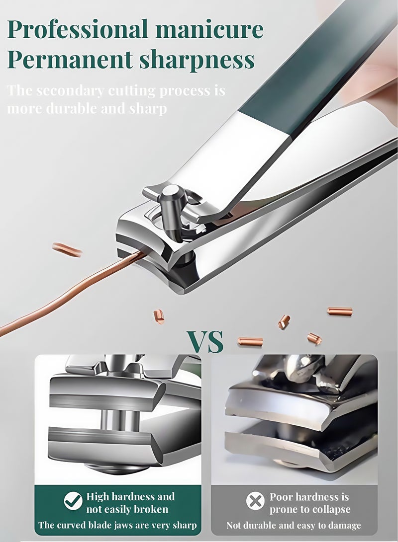 22 In 1 Professional Nail Clipper Manicure Set Nail Cutter Green - Image 3