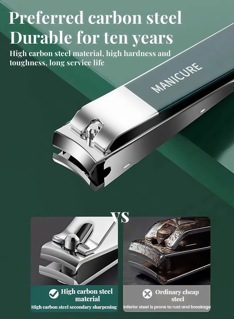 22 In 1 Professional Nail Clipper Manicure Set Nail Cutter Green - Image 4