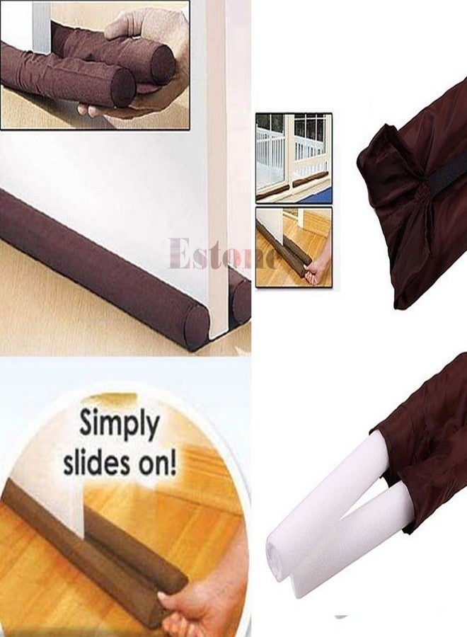 BLAPOXE Special for Safety Twin Door Draft Guard Stop Unwanted Light and Stop Escaping of Cool Air from Air Conditioner Split/Window (Brown) - Image 3