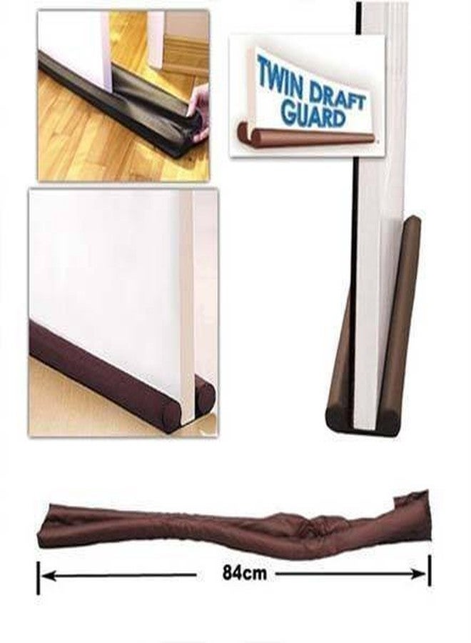 BLAPOXE Special for Safety Twin Door Draft Guard Stop Unwanted Light and Stop Escaping of Cool Air from Air Conditioner Split/Window (Brown) - Image 5