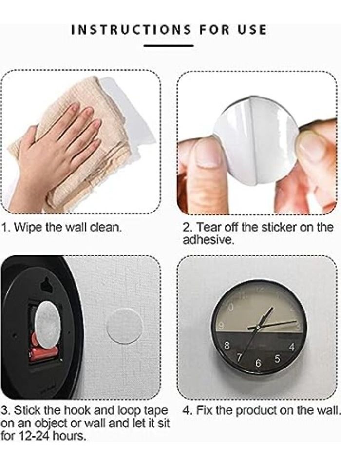 Round Velcro Tape, Non-Slip Tape for Carpets and Home Furniture, Scotch Tape Size 5 cm Made of Polyester and Nylon Tear Resistant, 30 Pairs, White - Image 4