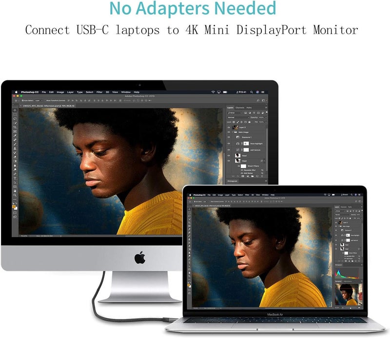 Answin USB C to Mini DisplayPort, 6Ft 4K@60Hz Thunderbolt 3 to Mini Displayport Cable Compatible for iPhone 15/16/17 Series, M1-M4 MacBook Pro, Surface Book 2, Galaxy S20-S25, Steam Deck and Rog Ally - Image 2