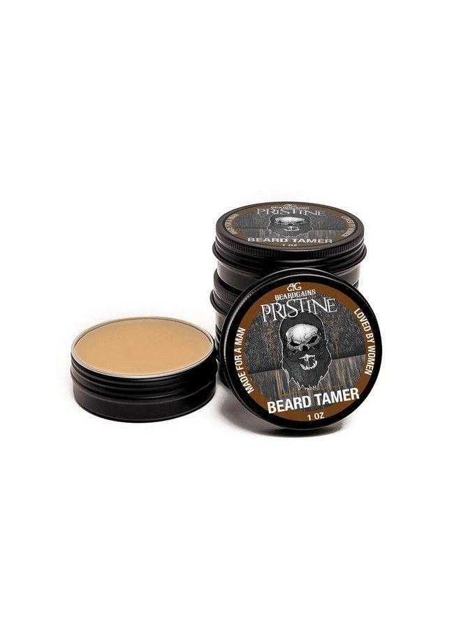Beard Gains Pristine Scented Color Tinted Beard Tamer Wax For Men Shape Style & Groom Facial Hairs With Organic Balm Leave In Conditioner Control Wild Whisker Hairs Choose Your Hair Color (Brown) - Image 1
