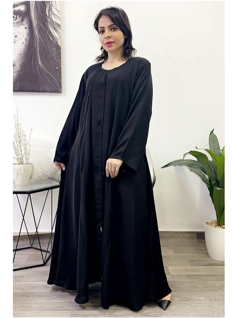 FASHION LINE - Abaya Laaf-Neck Embroidered with crystal black - Image 1