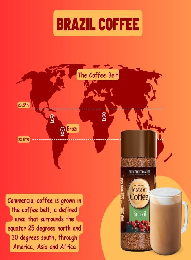 Toffee Coffee Roasters Bag| 100 Gm X Pack Of 2 Ethiopia & Brazil Speciality Instant Coffee Combo | As Seen On Shark Tank | Ready In Seconds | Microground Technology - Image 2