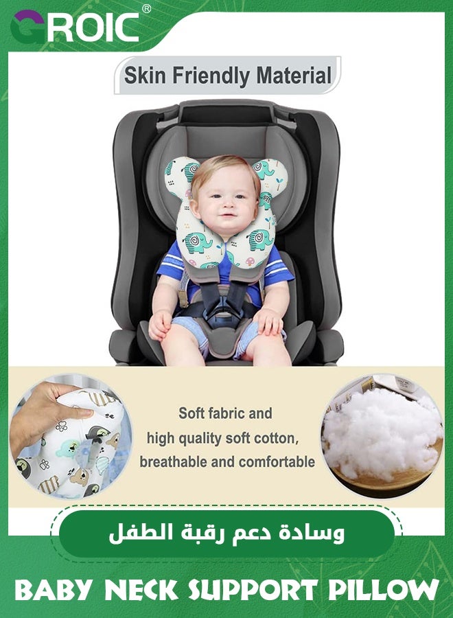 GROIC وسادة سفر للأطفال على شكل U، وسادة للأطفال للرأس والرقبة، وسادة دعم للأطفال مطورة، وسادات رقبة للأطفال لمقعد السيارة، وسادة ناعمة ومريحة - Image 4