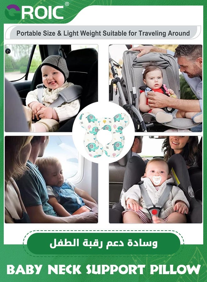 GROIC وسادة سفر للأطفال على شكل U، وسادة للأطفال للرأس والرقبة، وسادة دعم للأطفال مطورة، وسادات رقبة للأطفال لمقعد السيارة، وسادة ناعمة ومريحة - Image 5