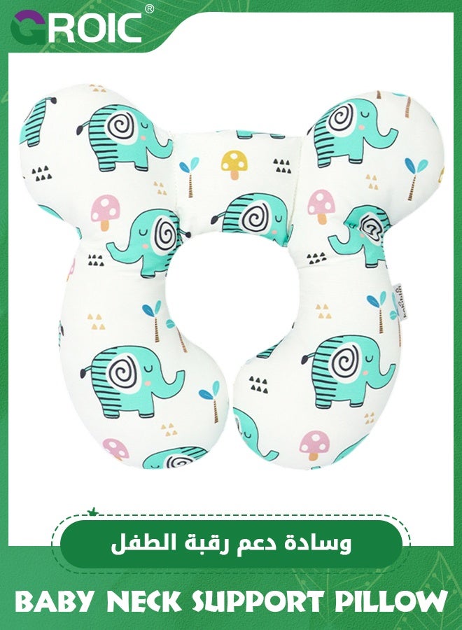 GROIC وسادة سفر للأطفال على شكل U، وسادة للأطفال للرأس والرقبة، وسادة دعم للأطفال مطورة، وسادات رقبة للأطفال لمقعد السيارة، وسادة ناعمة ومريحة - Image 1