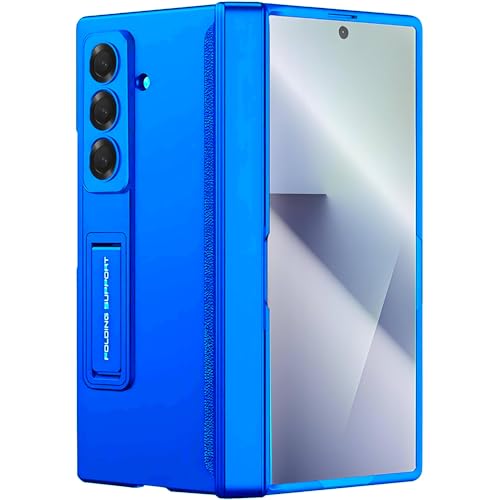 Tech Trendz TechTrendz Magnetic Case for Samsung Galaxy Z Fold 7 Case Hinge Coverage Protective Case with Built-in Kickstand & Screen Protector PC All-Inclusive Shockproof Cover (Plastic) (Blue) - Image 1