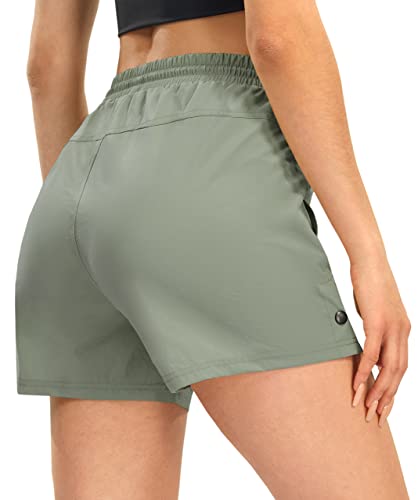 AFITNE Women's Hiking Shorts Quick Dry Lightweight Golf Active Water Shorts with Pockets for Work Outdoor Camping Fishing Sage Green M - Image 2