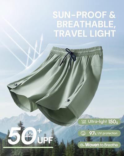 AFITNE Women's Hiking Shorts Quick Dry Lightweight Golf Active Water Shorts with Pockets for Work Outdoor Camping Fishing Sage Green M - Image 4