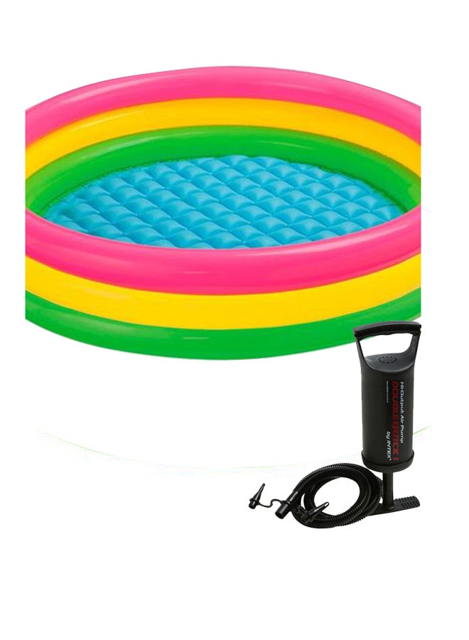 INTEX Manual Air Pump Black With 3-Rings Sunset Glow Pool 114x25cm - Image 3