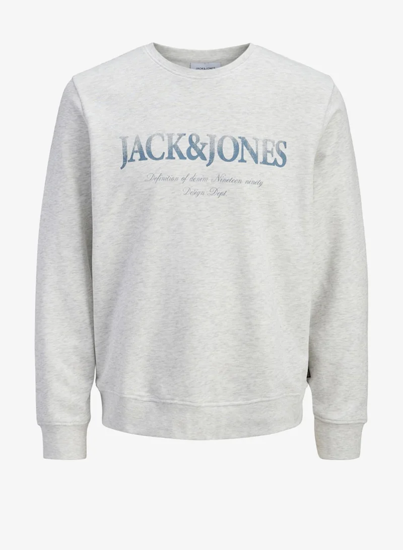 جاك وجونز جونيور سويتر للأطفال بياقة مستديرة بطبعة دايتونا