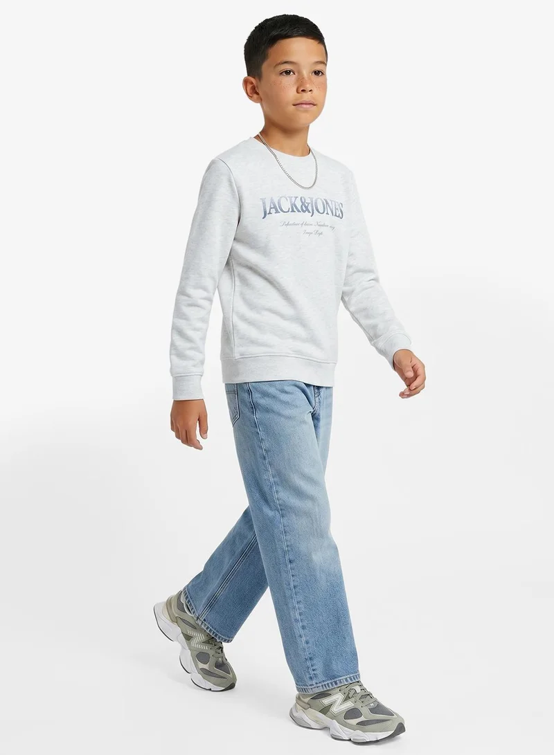 Jack & Jones Junior Kids Jjdevin Daytona Print SWEAT Crew