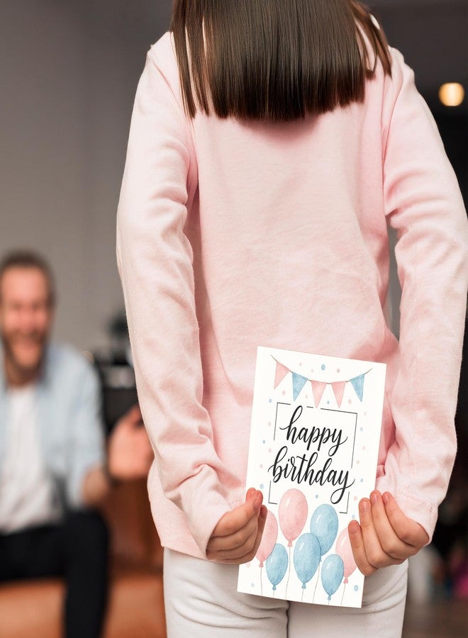 MAKEPHOTOGIFTS Happy Birthday Greeting Card with Envelope - A5 Size, Blank Inside, Colorful Balloon & Party Hat Design, Premium Birthday Card for Friends, Family & Colleagues (Design 3) - Image 5