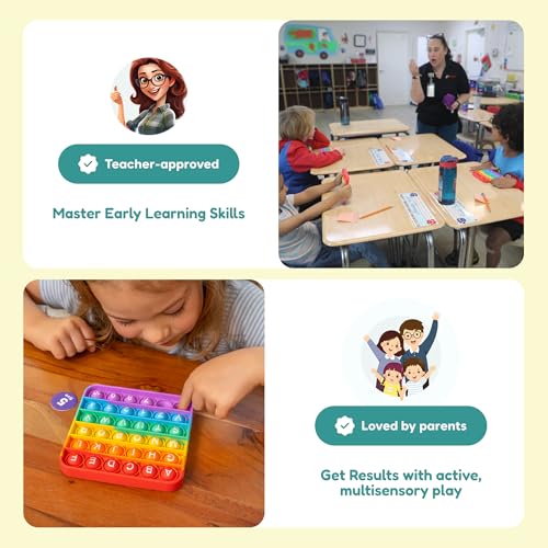 The Fidget Game ABC Bingo, Games for Kids - Six Educational Alphabet Bingo Popping Mats for Preschool, Toddlers, Kindergarten - Learning Activities for 2-6 Players 3+ Years - Image 4