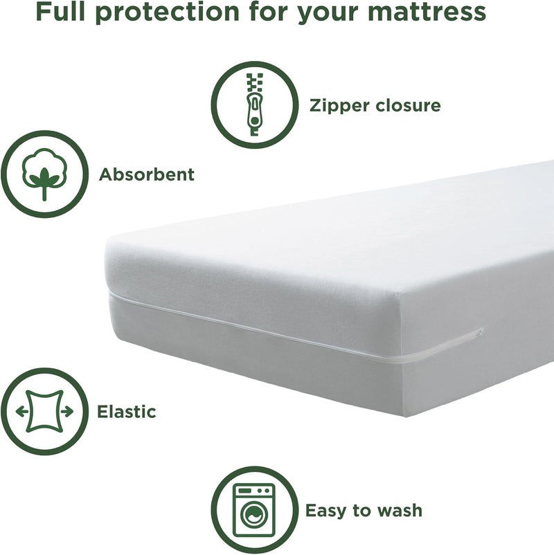 Savel - Mattress Cover Made of 100% Cotton Terry Towelling, Elastic, Adaptable, Highly Absorbent (Size 160 x 190/200 cm, White) - Image 2