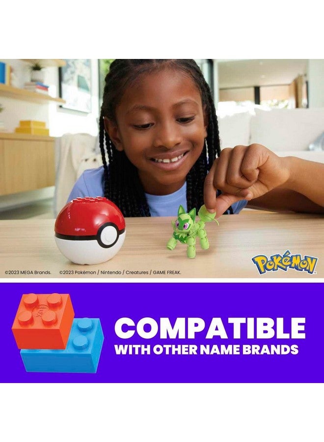 Mega Brands MEGA Pokémon Sprigatito Collectible Pokeball Building Toy for Ages 6 and Up - Image 2