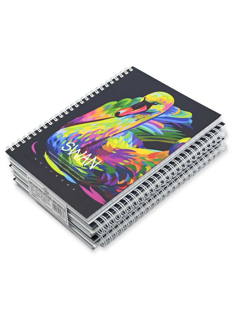 FIS مجموعة FIS من 5 دفاتر ملاحظات ذات غلاف صلب حلزوني، 96 ورقة تصميم البجعة A5 3 -FSNBSHCA596-SWA3 - Image 3