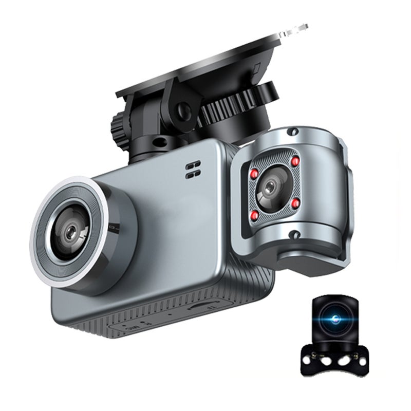 Foreign trade all-smart chip 4K new driving recorder three lens WIFI interconnection car driving CARDVR camera - Image 1