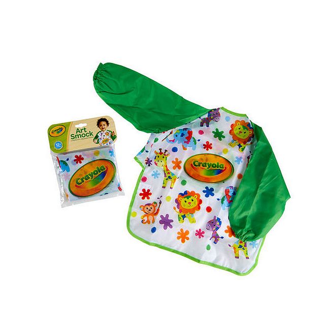 Crayola My 1st Art Smock Apron for Kids, Long Sleeve, Ages 12M+, Reusable, Multicolor Craft Protection - Image 1