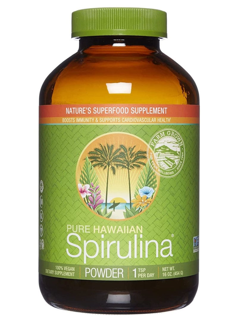 Nutrex Hawaii - Pure Hawaiian Spirulina Powder 16 Ounce  - Natural Premium Spirulina from Hawaii - Vegan, Non-GMO, Non-Irradiated - Superfood Supplement & Natural Multivitamin - Image 1