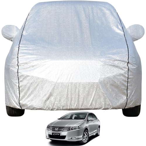 Pivalo Car Cover for Honda City I-VTEC All Model & Years (2014-2020) 100% Waterproof with Mirror Pockets, Triple Stitched Bottom Elastic Dustproof Full Body Protection (Heat & UV Resistant, Silver) - Image 1