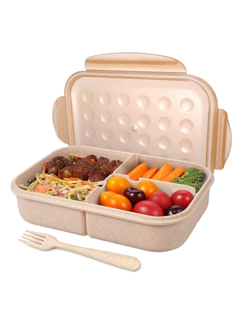 KASTWAVE Bento Box for Adults Lunch Containers for Kids 3 Compartment Lunch Box Food Containers Leak Proof Microwave Safe - Image 1