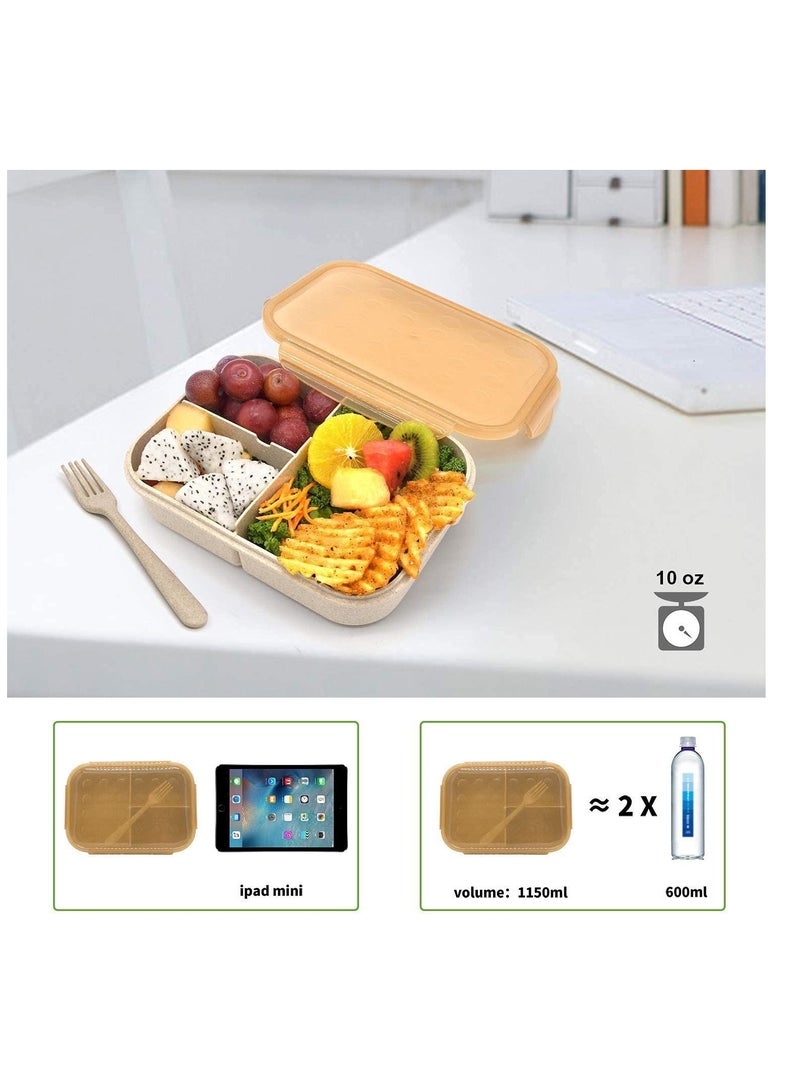 KASTWAVE Bento Box for Adults Lunch Containers for Kids 3 Compartment Lunch Box Food Containers Leak Proof Microwave Safe - Image 5