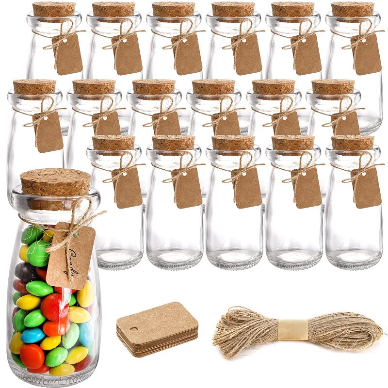 Kingrol Kingrol 18 Pack Glass Bottles with Cork Stoppers 35 oz Vintage Glass Favor Jars for Arts Crafts Decoration Party Favors 