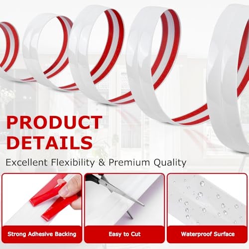 LSGCQ Flexible Wall Corner Protector Moulding Trim Peel and Stick Wall Corner Guards Edge Protector Self Adhesive Molding Trim Strip for Edge Ceiling (White, 1.6 in x 10 Ft) - Image 2